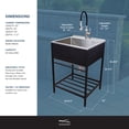 thumbnail image 3 of Transolid 25-in. Stainless Steel Laundry Sink with Wash Stand Black, 3 of 9