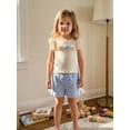 thumbnail image 4 of BemeyourBBs Toddler Baby Girl Spring Summer Clothes 2 Pieces Outfits 3D Flower Decor Fly Sleeve Crew Neck Tops Elastic Waist Shorts 2Pcs Clothes Set, 4 of 9