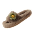 thumbnail image 6 of Women's Plush Slippers Slip on Slippers Winter Slippers Cartoon Cute Home Slippers Warm House Slippers Furry Home Shoes for Indoor Outdoor Khaki 40, 6 of 8