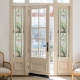 thumbnail image 2 of Butterfly Flowers Window Privacy Film, Vintage Stained Glass Green Spring Static Cling UV Sun Blocking Heat Control Window Tint Day and Night, Non-Adhesive One Way Windows Privacy Cover 17.7''x78.7'', 2 of 7