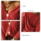 thumbnail image 1 of Suéter Con Cuello En V, Tejido De Poliéster A Juego De Color Sólido, Cómodo Cárdigan Para Mujer, Lavado A Máquina, Manga Larga Para Trabajo De Oficina Para Uso Diario ANGGREK M rojo, 1 of 5