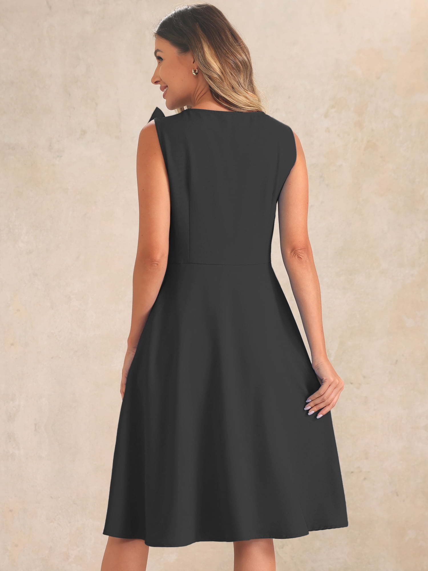 DARING DIVA Cocktail Flared Sleeveless Midi Dresses XS Black