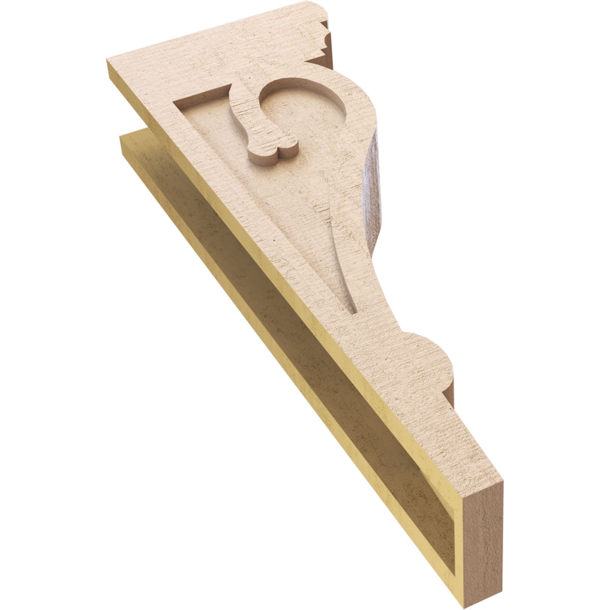 5"W x 10"D x 30"H Thin Mayflower Rough Cedar Woodgrain TimberThane Corbel, Primed Tan