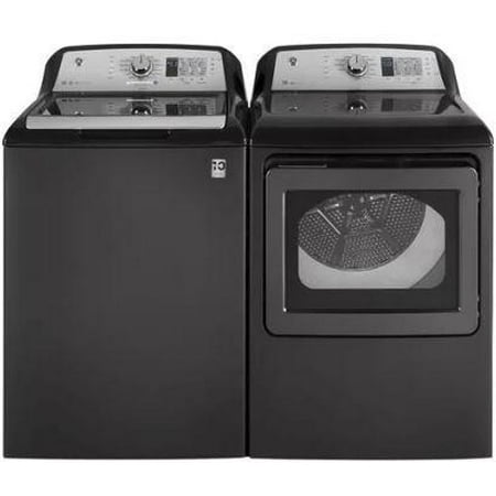 GE Side by Side Top Load Gas Laundry Pair Set, Top Load Speed Wash GTW680BPLDG 27