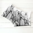 thumbnail image 2 of Ambesonne Black White Throw Pillow Cover 2 Pack, Jazz Band Musicians, 18", Black White, 2 of 6