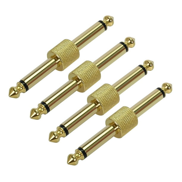 Rowin - Acopladores de conectores para pedal de guitarra de 1/4 de pulgada (6.3 mm) tipo recto, 4 co