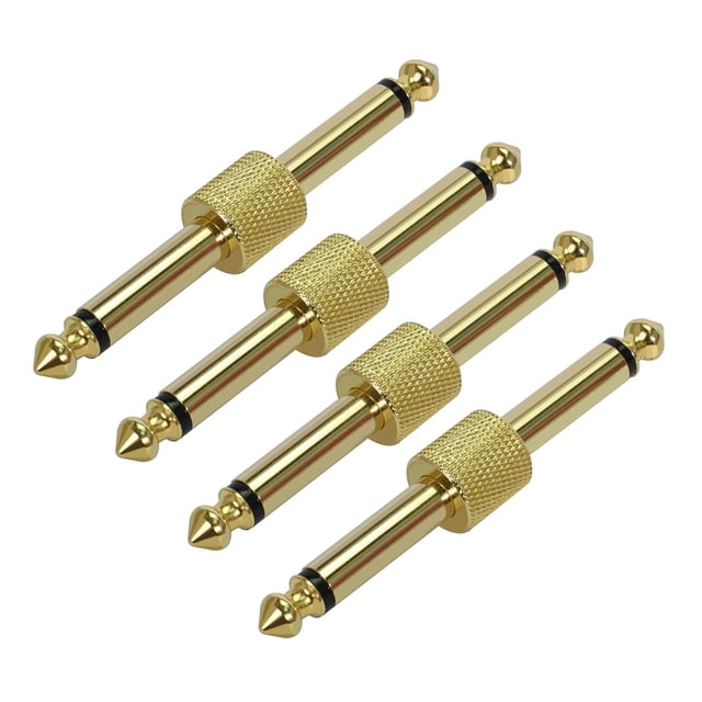 Rowin - Acopladores de conectores para pedal de guitarra de 1/4 de pulgada (6.3 mm) tipo recto, 4 co
