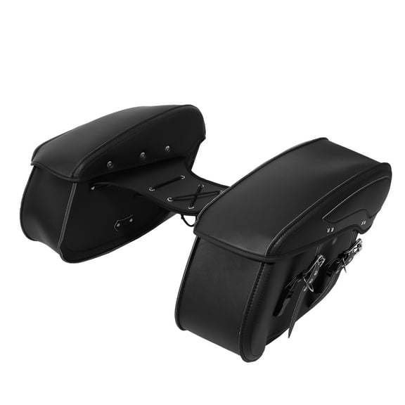 Unique Bargains 1 Pair Universal Motorbike Saddlebag Side Tool Bags Cycling Luggage Bag Adjustable Buckles Black