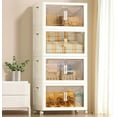 thumbnail image 1 of Storage Bins with Lid L ( QT) Foldable Stackable Storage Containers Clear Plastic Collapsible Storage Bins with Door and Wheels Closet Organizers and Storage Box for Home ( Tie, 1 of 7