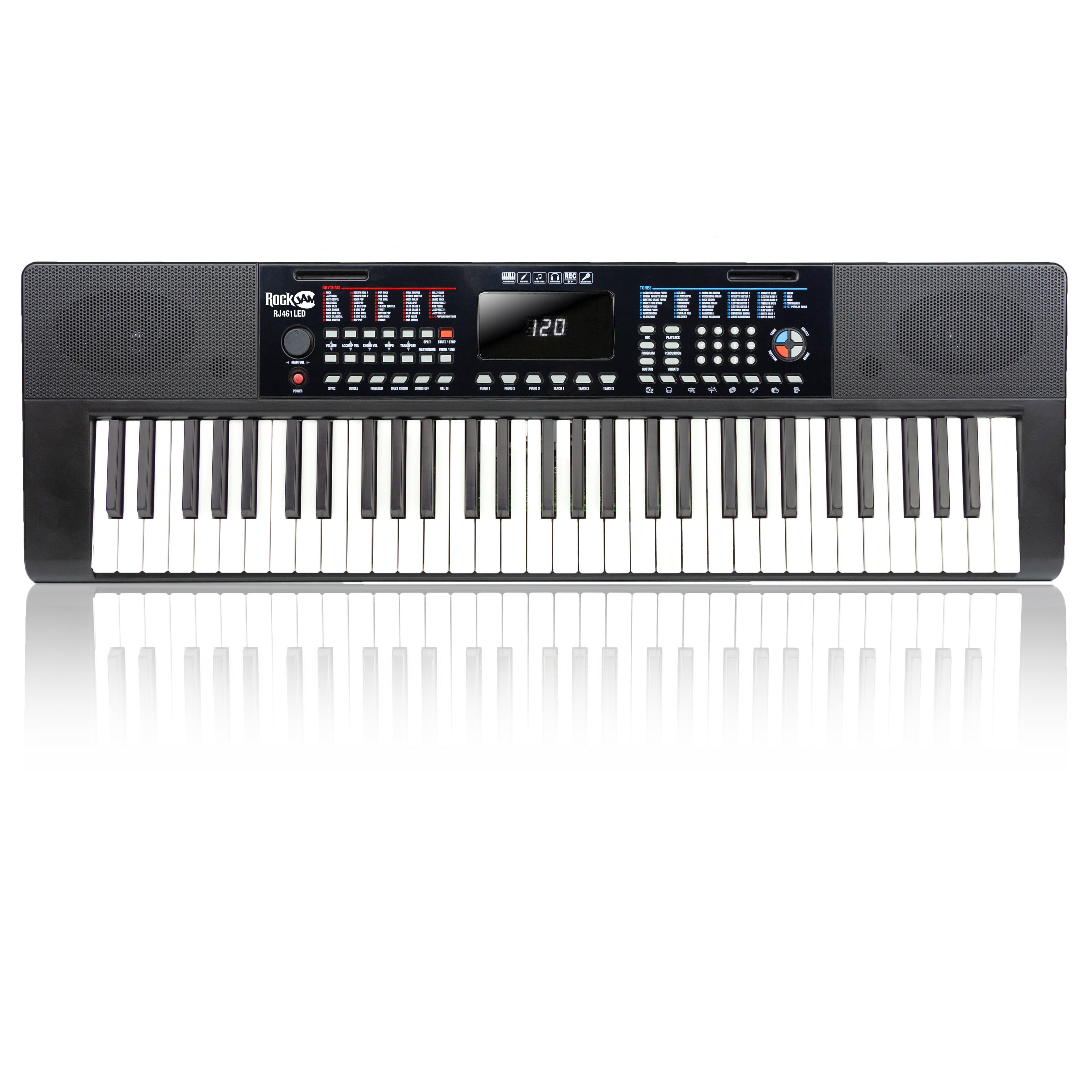 Rockjam 461 Keyboard Piano With Keynote Stickers RJ641LED, Color: Black -  JCPenney