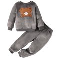 thumbnail image 2 of Amidoa Girls 2 Piece Outfits Fall Winter Clothes Print Soft Long Sleeves Top and Casual Pants Kids Clothing Sets Gray Size 12 Months, 2 of 6