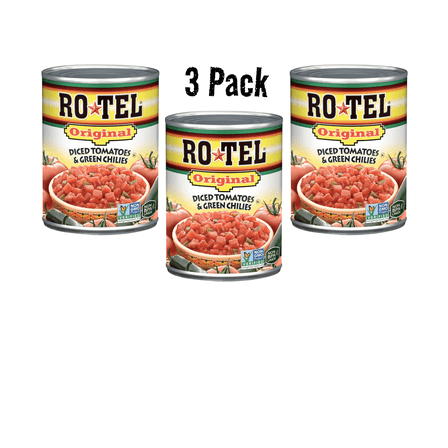 (3 pack) ROTEL Original Diced Tomatoes and Green Chilies, 10 oz