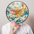 thumbnail image 5 of BZSMCE Wall Clock Acrylic Size：9.5*9.5in/11.9*11.9in Koi in Bloom Design Pattern Clock, 5 of 10