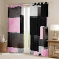 thumbnail image 2 of Feelyou Chic Geometric Abstract Black Out Curtains, Pink Square Rectangle Curtains Pack of 2 (42x63 Each), Teen Kid Child Adult Bedroom Curtains, Blackout Curtains Home Decor, 2 of 6