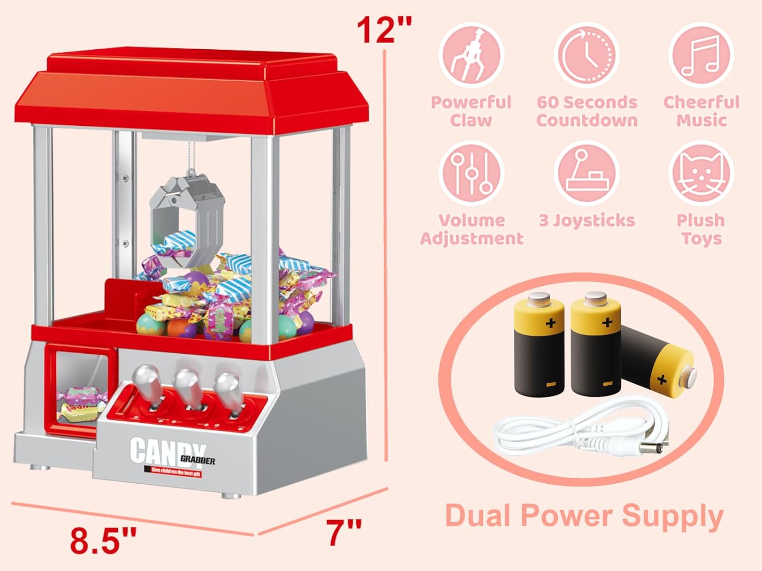 POCO DIVO Claw Machine Arcade Grabber Classic Kids Vending Toy