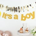 thumbnail image 4 of BalsaCircle 3 feet Gold Glittered It's A Boy Paper Gender Reveal Hanging Party Garland Events Decorations, 4 of 8
