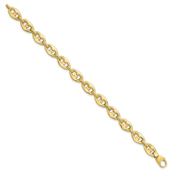 Diamond2Deal 14K Yellow Gold Fancy Link Bracelet 7.5inch for Women