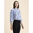 thumbnail image 2 of Moomaya Womens Printed Top, Mandarin Collar, Cotton Shirt Top, 2 of 9