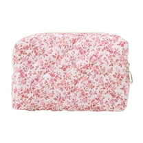 Unique Bargains 1 Pc Women Portable Little Flower Pattern Makeup Bag Light Pink
