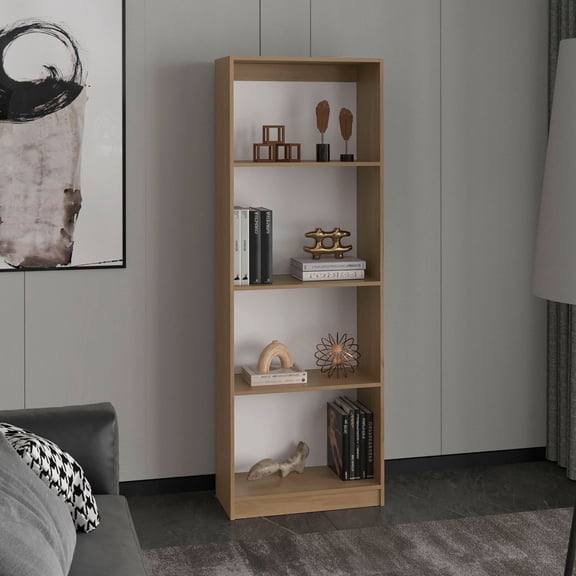 TUHOME Home Bookcase, 71.1" Tall 4-Shelf Narrow Bookshelf, Engineered Wood Book Shelf for Office