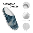 thumbnail image 5 of Wukai Mysterious Moonlit Mountains Print Women's Indoor Bedroom Slipper Slip On Shoes, Unisex House Shoes with Anti-Skid Sole for Men, Gift for Women Men-13, 5 of 7