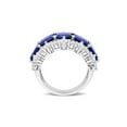 thumbnail image 4 of 6.65 (Ctw) Lab-Created Blue and White Sapphire Ring Band in Sterling Silver for Women, 4 of 6