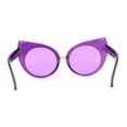 thumbnail image 4 of Womens Oversize Round Circle Lens Curled Ears Cat Eye Sunglasses All Purple, 4 of 4