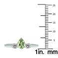 thumbnail image 4 of SZUL Women's 1/2 Carat TW Pear Shape Green Amethyst and Diamond Ring in 10K White Gold, 4 of 6