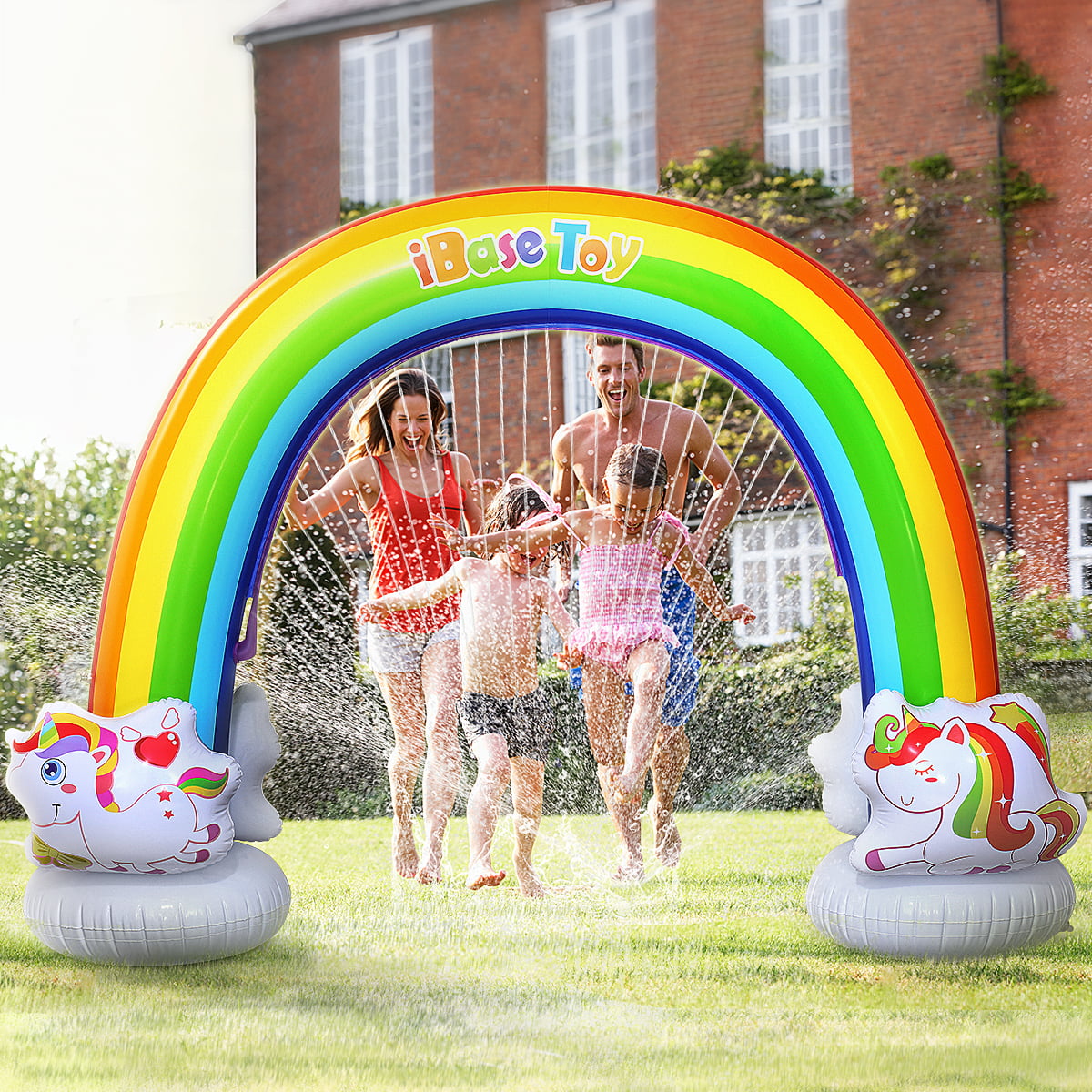 Inflatable Garden Rainbow Arch Sprinkler H Fun In Hot Summer 142 x 220cm 
