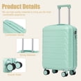 thumbnail image 6 of Leumius Hardside Carry on Luggage with Spinner Wheels, Hard Shell ABS Suitcase, 20-Inch Lightweight Expandable Rolling Luggage, Mint Green, 6 of 10