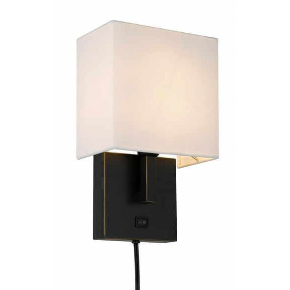 Cal Lighting Oberlin 1-Light Metal Wall Lamp with Power Outlets in Dark Bronze