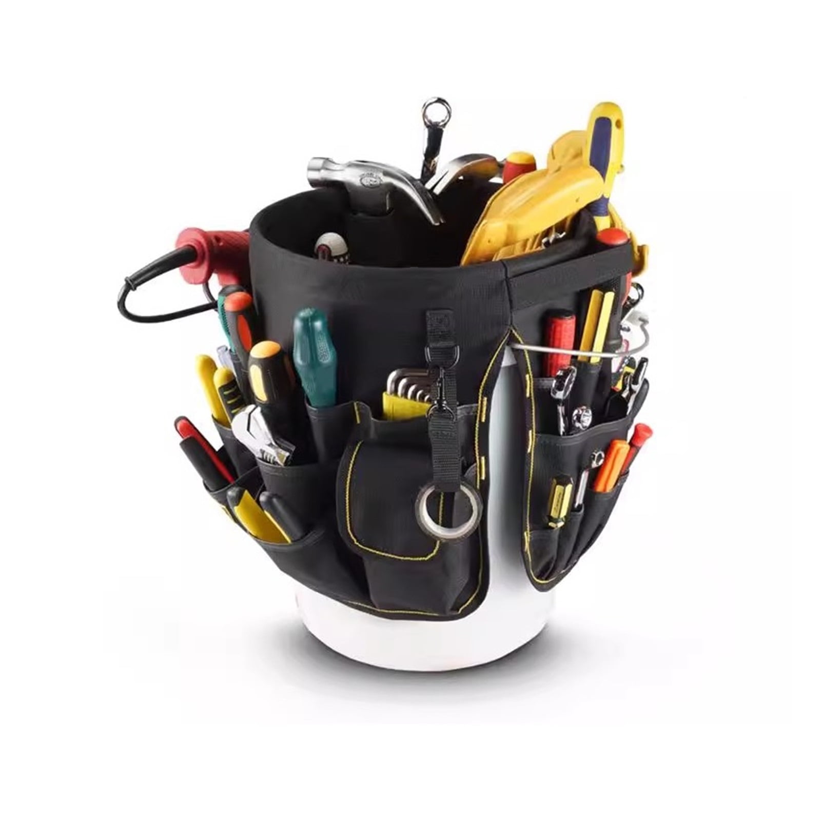 Multifunctional Tool Bucket Bag, Electrician Bag, Canvas Functional Bag, Maintenance Bag, Portable Construction Tool Kit ,Power Tools
