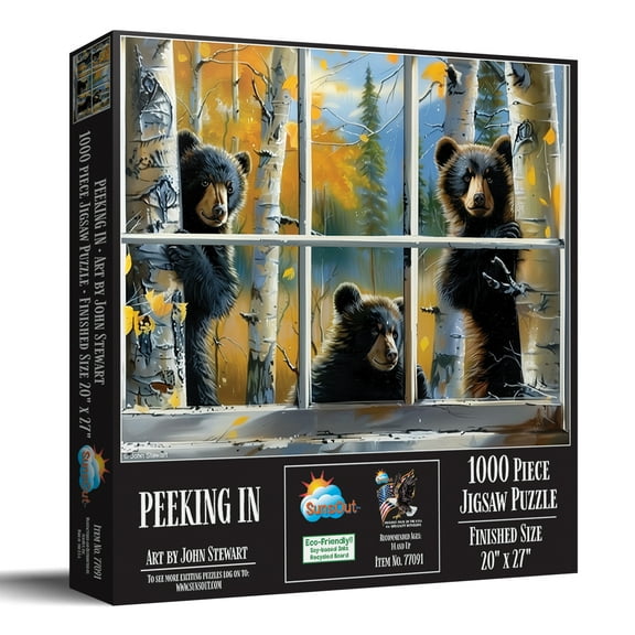 SUNSOUT INC - Peeking In - 1000 pc Jigsaw Puzzle by Artist: John Stewart - Finished Size 20" x 27" - MPN# 77091