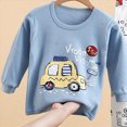 thumbnail image 5 of TOWED22 Toddler Baby Boy Outfit Fall Winter Boy Clothes Long Sleeve Cute Cartoon Sweatshirts Pants Outfits 3 Months-6T Size:7-8 Y,Color:Light Blue, 5 of 5