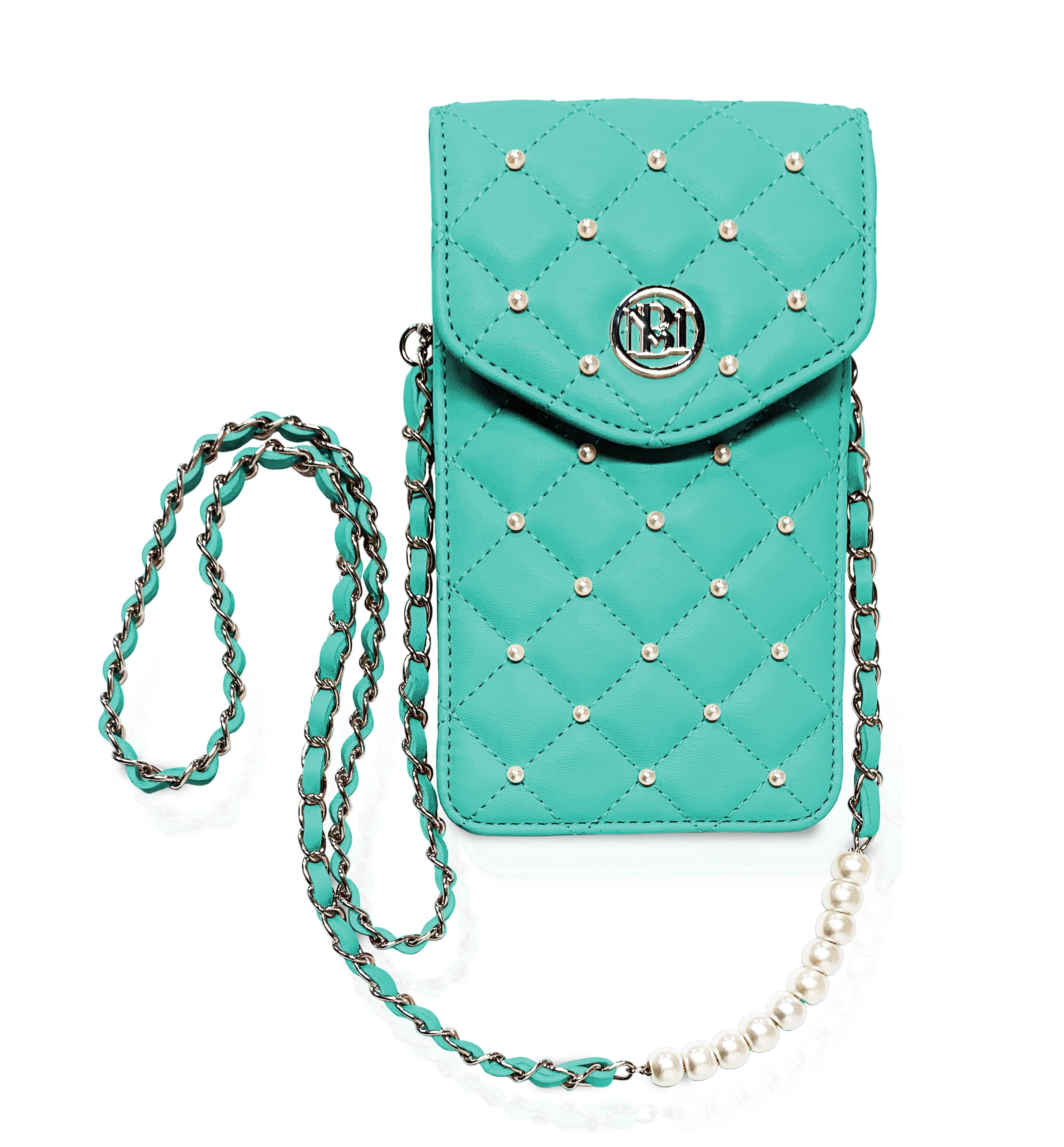 Badgley Mischka Green Pearls Strap Phone Case