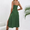 thumbnail image 5 of Sakmal Sexy Sundresses for Curvy Women Green Side Split Midi Dress Sleeveless Polka Dot Dresses, 5 of 7