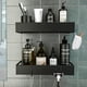 thumbnail image 5 of Organizador adhesivo Shower Caddy Roseyat con ganchos, paquete de 2 unidades, color negro, 5 of 8