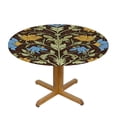 thumbnail image 3 of HAOXIT Yellow Floral Round Tablecloth, William Morris Original Design Green Rustic Natural Flower Plants Print Table Cover for Kitchen Dinning Room Party Picnic Decor, 3 of 8