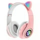 thumbnail image 3 of Injueey Auriculares con orejas de gato Auriculares inalámbricos Música Estéreo Auriculares con azules con micrófono Niños Hija fone Gamer Cables de audio/vídeo rosado, 3 of 6