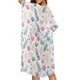 thumbnail image 4 of FKELYI Kimono Coverups for Women Soft Beach Cover Up Half Sleeve Summer Cardigan Shell Starfsih Water Plants Print Bikini Cover Ups Resort Wear Casual Cruise Outfits, 4 of 5