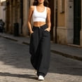 thumbnail image 4 of Women's High Waist Baggy Barrel Pants Relaxed Curved Leg Trousers Loose Stitch Detail Casual Streetwear Trousers with Pockets Black, 4 of 7