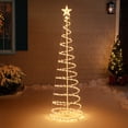 thumbnail image 4 of Northlight Spiral Cone Tree Lighted Outdoor Christmas Decoration - 6' - Clear Lights, 4 of 9