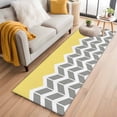 thumbnail image 2 of Yellow Grey Runner Rug for Hallway 2x6ft, Herringbone Abstract Non Slip Floor Mat Washable Low-Profile Indoor Carpet for Living Room, Bedroom, Dining Room, 2 of 9