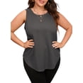 thumbnail image 5 of SWQZVT Womens Tops Summer Plus Size Tank Tops Casual Waffle Crewneck Sleeveless T Shirts Oversize Loose Tunic Tops, 5 of 8