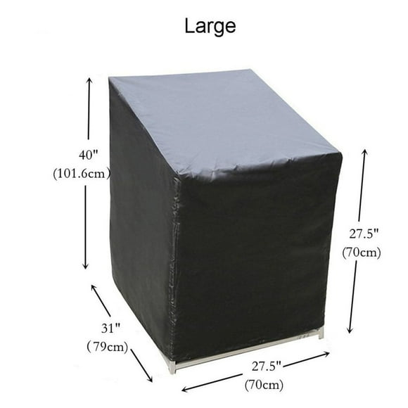 Housses de Meubles d'Extérieur Imperméables Pluie Neige Coupe-Vent en Tissu Oxford pour Jardin Pelouse Patio Housses de Meubles Housse de Chaise Anti-Poussière Noir