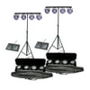 (2) Chauvet DJ MINI-4BAR LED Mobile Stage Wash Light Systems w/Footswitch & Bag