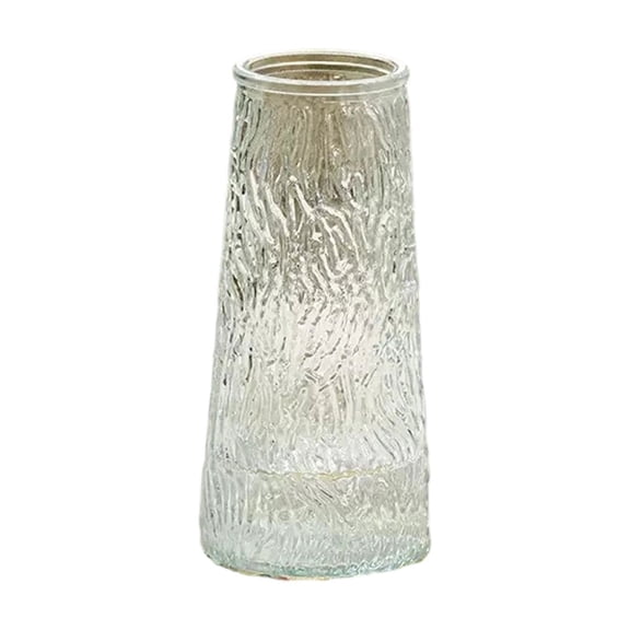 Glass Vase Crystal Vase Heavy Duty Large Flower Vase, Textured Ribbed Glass for Dining Table Kitchen Office Home Shelf, Wedding Living Room Centerpiece, Home Decor