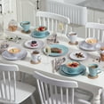 thumbnail image 3 of ComfyCreations Stoneware Dinnerware Set, 32-Piece, Blue and White, 3 of 13