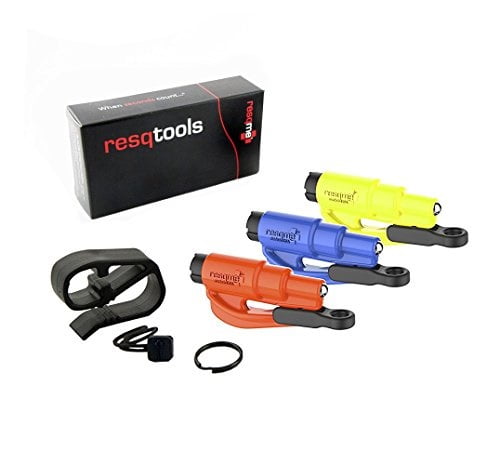4 devices Inc 05.300.02.05.09 Blue/Orange/Safety Yellow Keychain Car Escape Tool resqme 