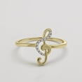 thumbnail image 2 of Halo Jewelers 10k Yellow Gold 1/20 Cttw Round Cut White Natural Diamond Musical Note Engagement Ring | H-I Color, I2 Clarity, 2 of 5